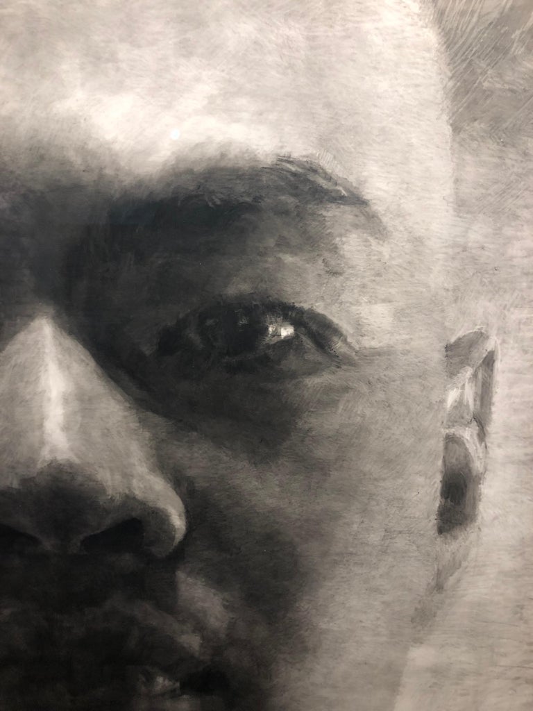 Mary Portrait of David Uy Oversize Charcoal Drawing on