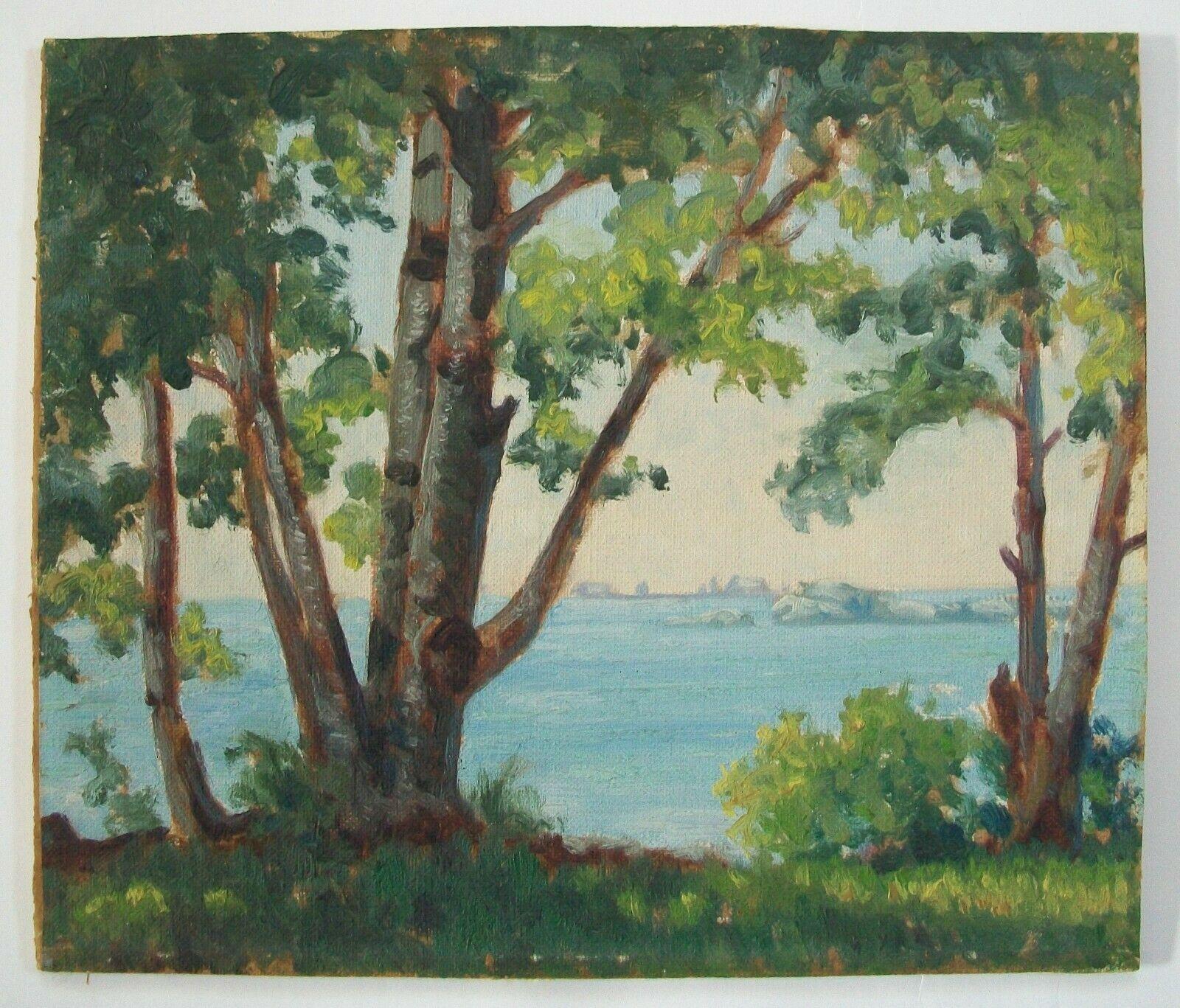 Romantique Peinture à l'huile de paysage du Vermont « Klein Air » de Mary Bryan, États-Unis, vers les années 1940 en vente