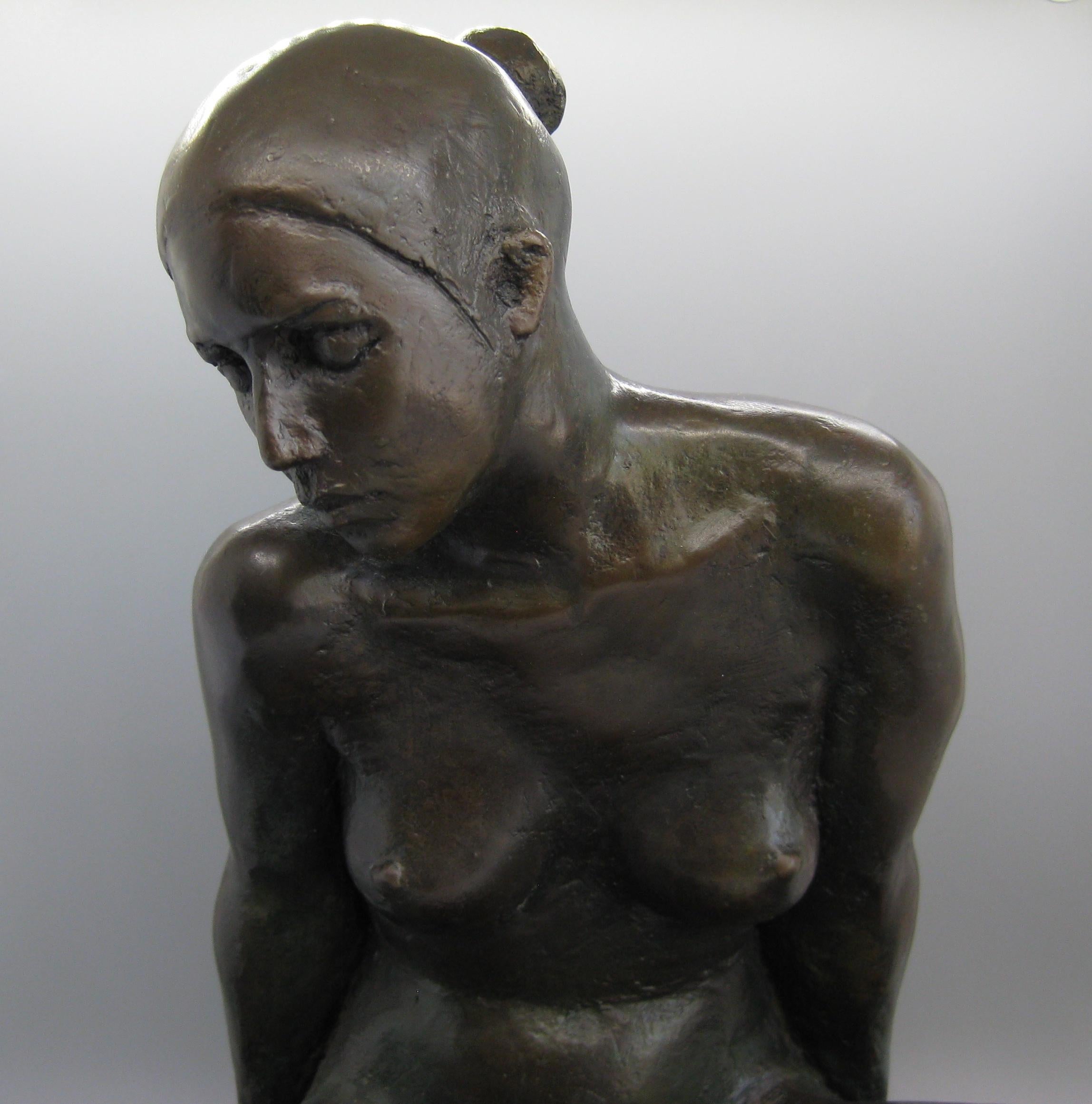 Impressive solid cast bronze sculpture by famous San Diego artist Mary Buckman. The sculpture is titled 