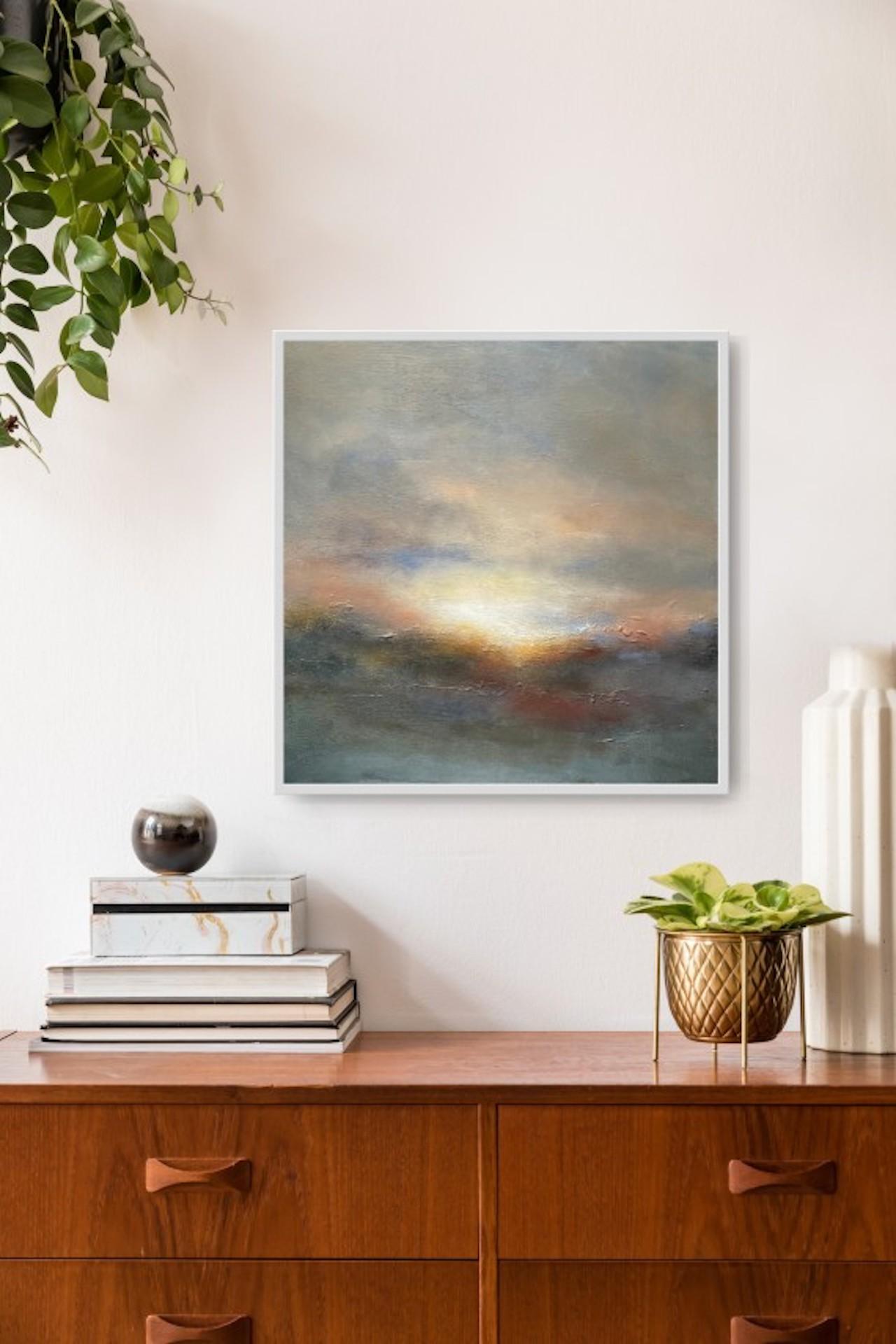 Cold Sunset, Mary Burtenshaw, Original Painting, Skyscape Art Affordable Artwork For Sale 1
