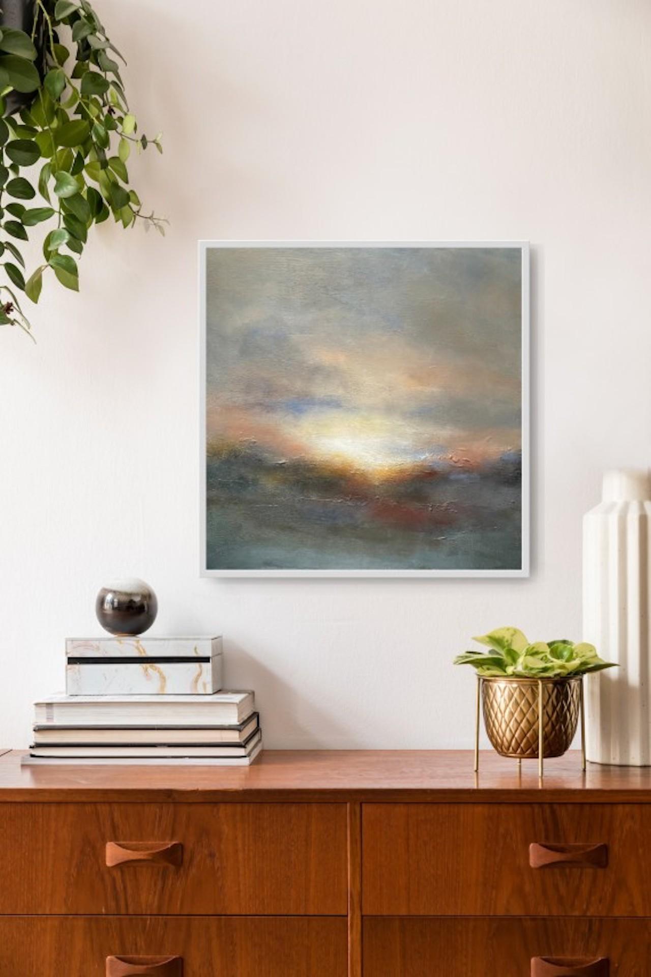 Cold Sunset, Mary Burtenshaw, Originalgemälde, Skyscape Art, preiswertes Kunstwerk im Angebot 3