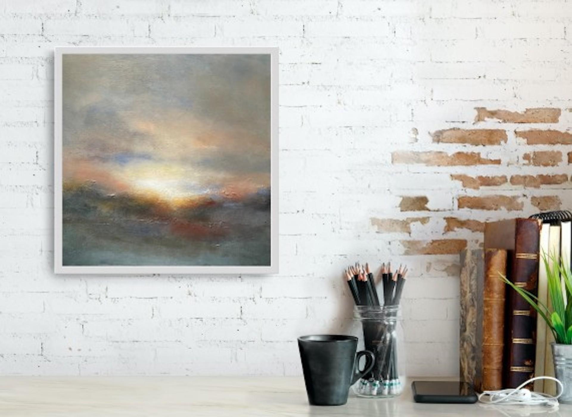 Cold Sunset, Mary Burtenshaw, Originalgemälde, Skyscape Art, preiswertes Kunstwerk im Angebot 4