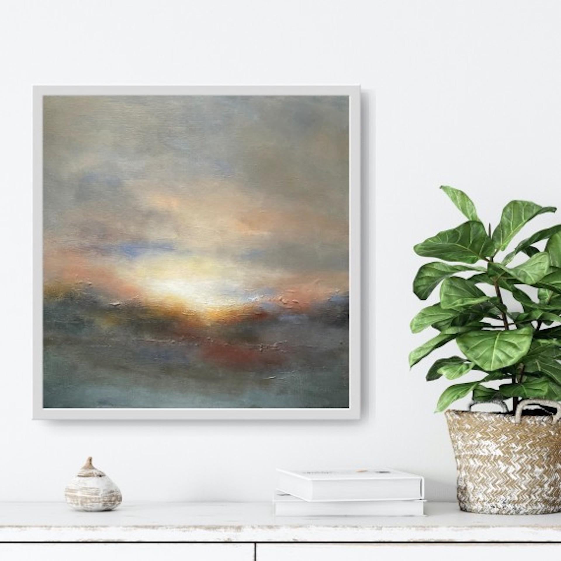Cold Sunset, Mary Burtenshaw, Original Painting, Skyscape Art Affordable Artwork For Sale 3