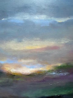 Smouldering Sunset, Original painting, expressionist landscape painting