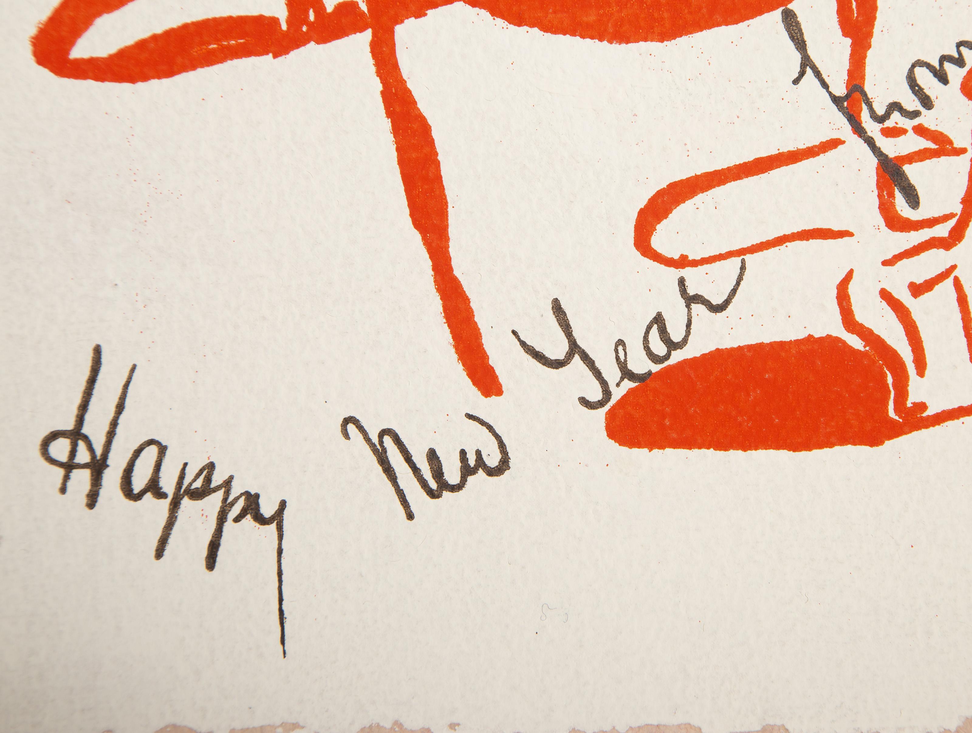 Seasons Greetings, Modern Lithograph by Mary Callery 1