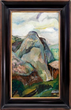 Vintage Mountain Landscape, Colorado Springs, Colorado, Framed Landscape Oil Painting
