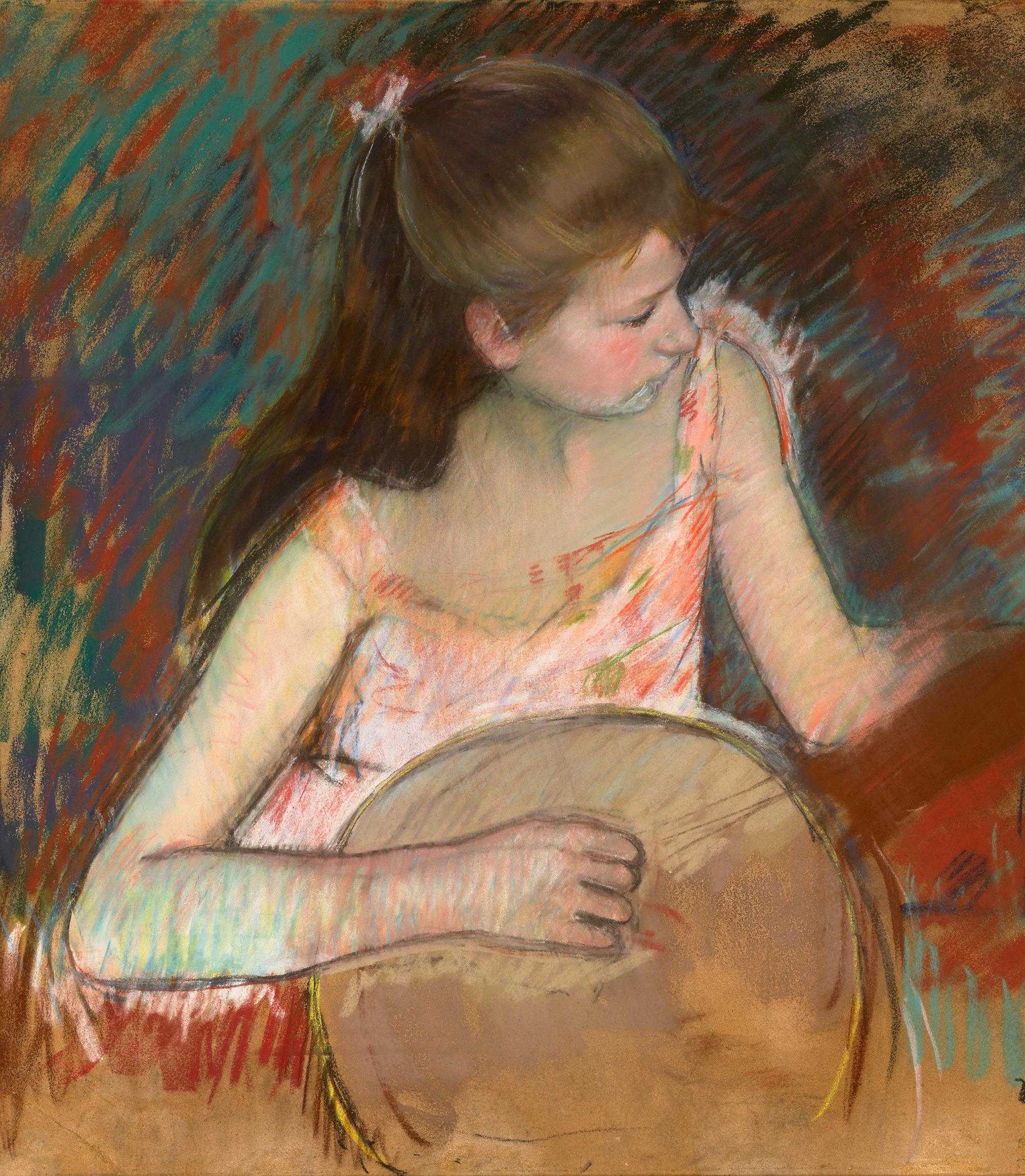 Ragazza con banjo di Mary Cassatt in vendita 2