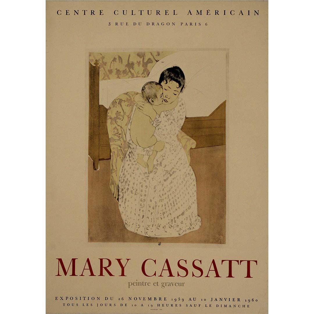 El cartel original de la exposición de 1960 de Mary Cassatt, titulado "Peintres et graveurs au Centre culturel américain", es una sorprendente obra de arte que pone de relieve la profunda influencia y contribución de los artistas estadounidenses en