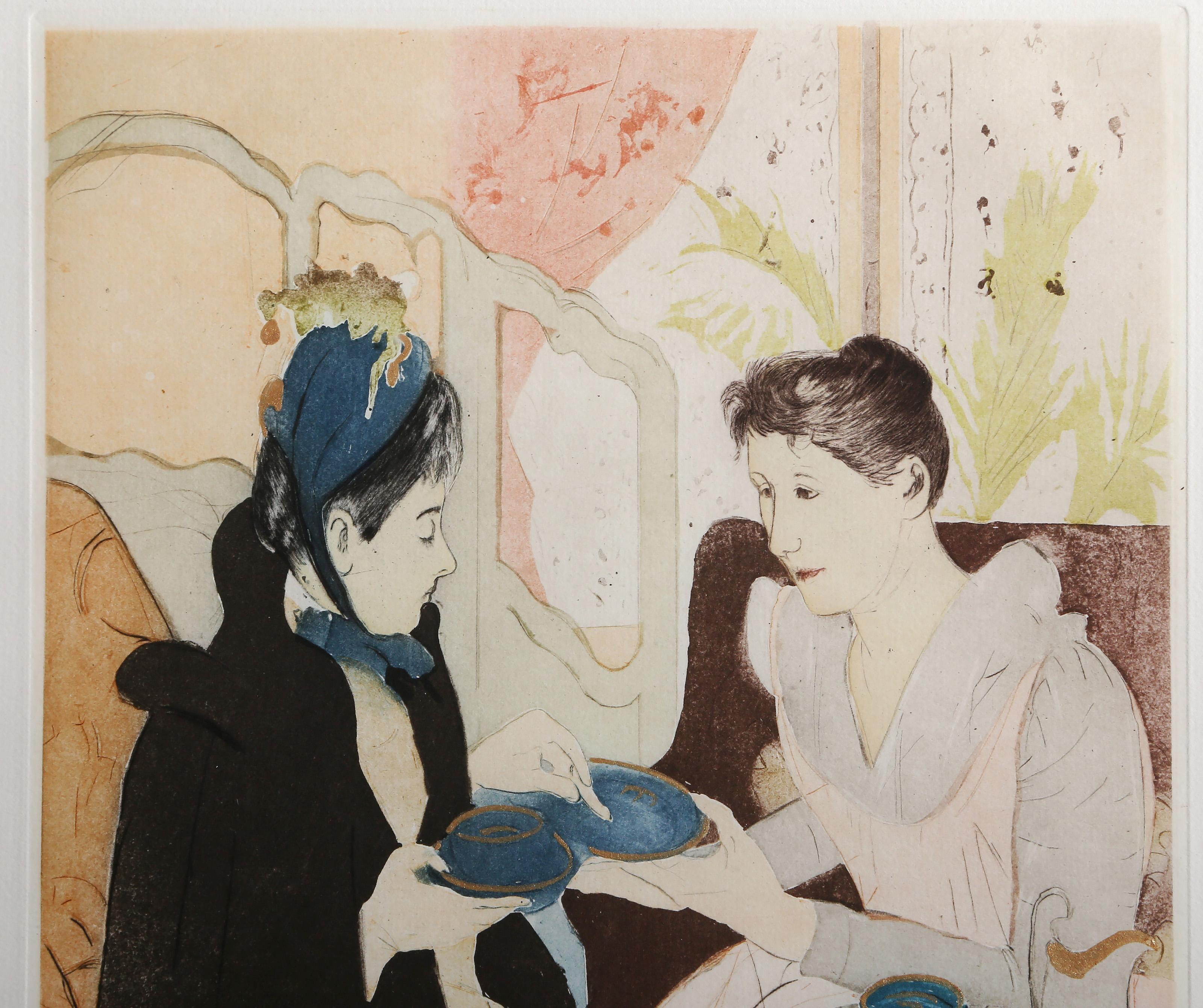 Afternoon Tea Party, Impressionist Etching after Mary Cassatt For Sale 1