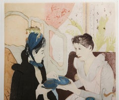 Afternoon Tea Party, Impressionist Etching after Mary Cassatt