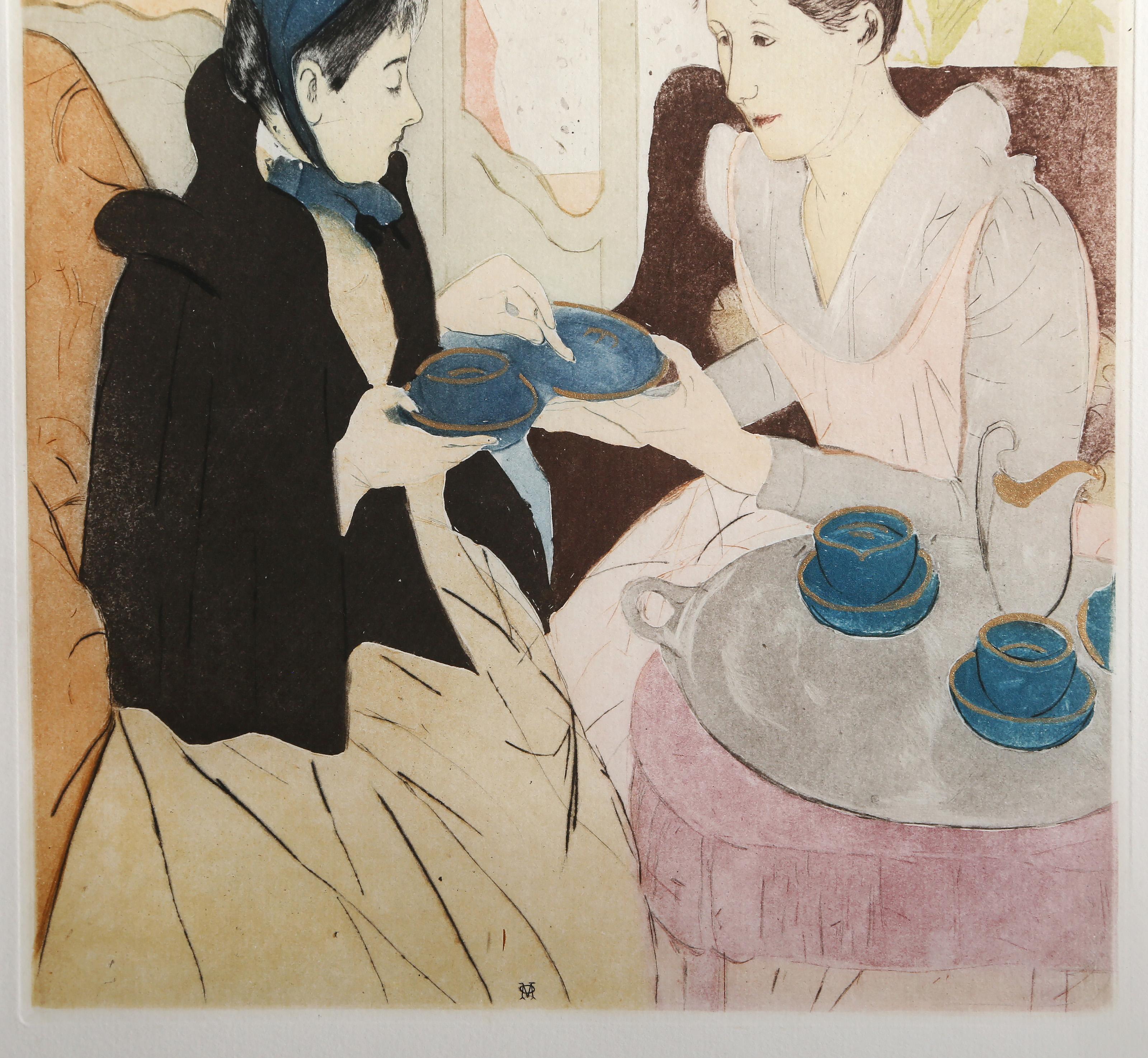 Afternoon Tea Party, Impressionist Etching after Mary Cassatt For Sale 2