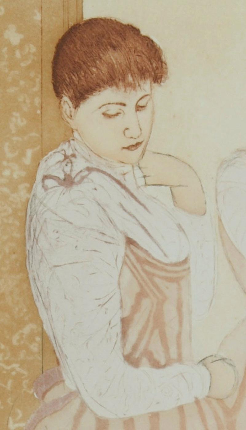 In the Fitting - Print by Mary Cassatt