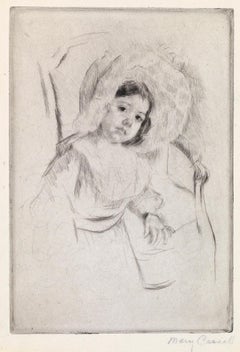 Margot in a Floppy Bonnet Leaning against a Chair
