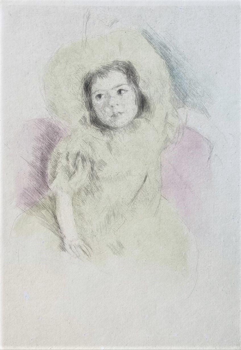 Margot Wearing a Bonnet, No. 1. - Print by Mary Cassatt