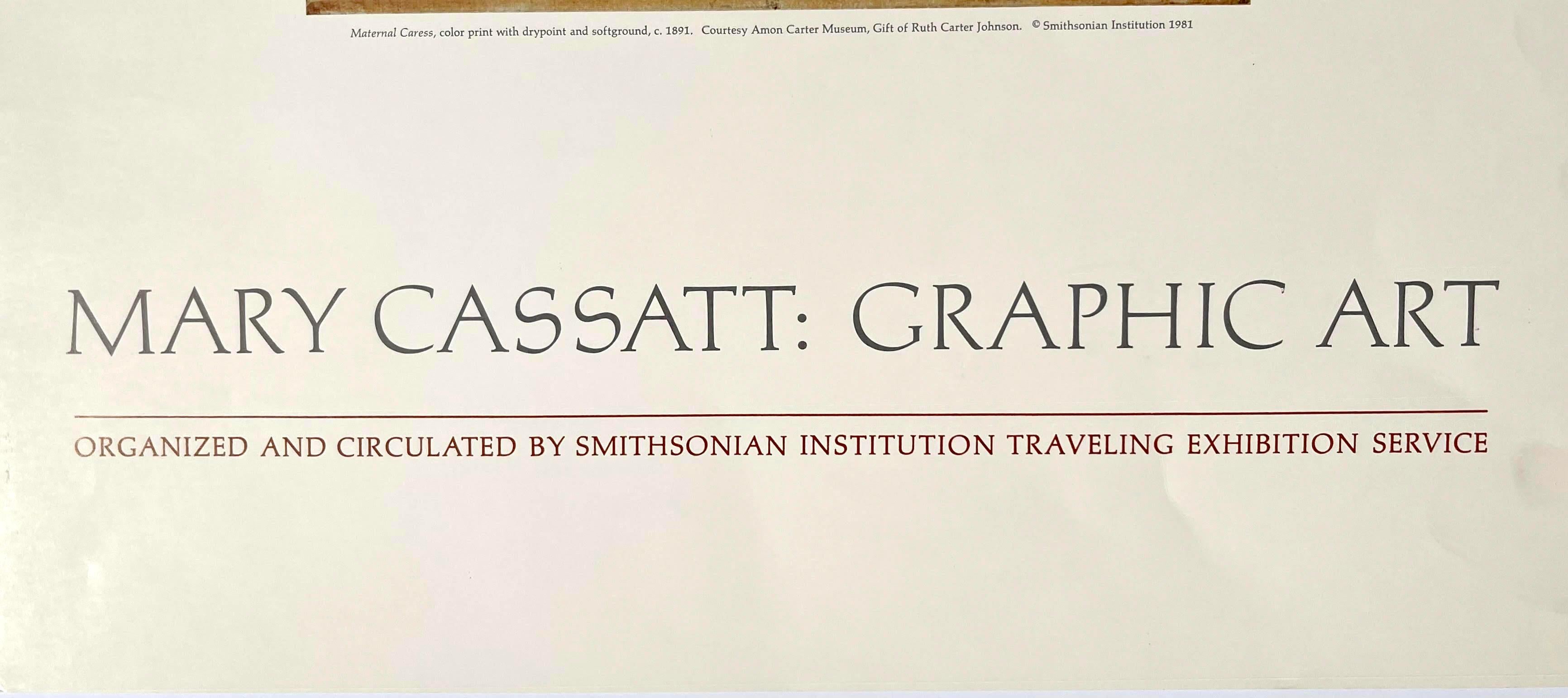 Affiche d'exposition itinérante de Mary Cassatt : Graphic Art at Smithsonian Institution en vente 1