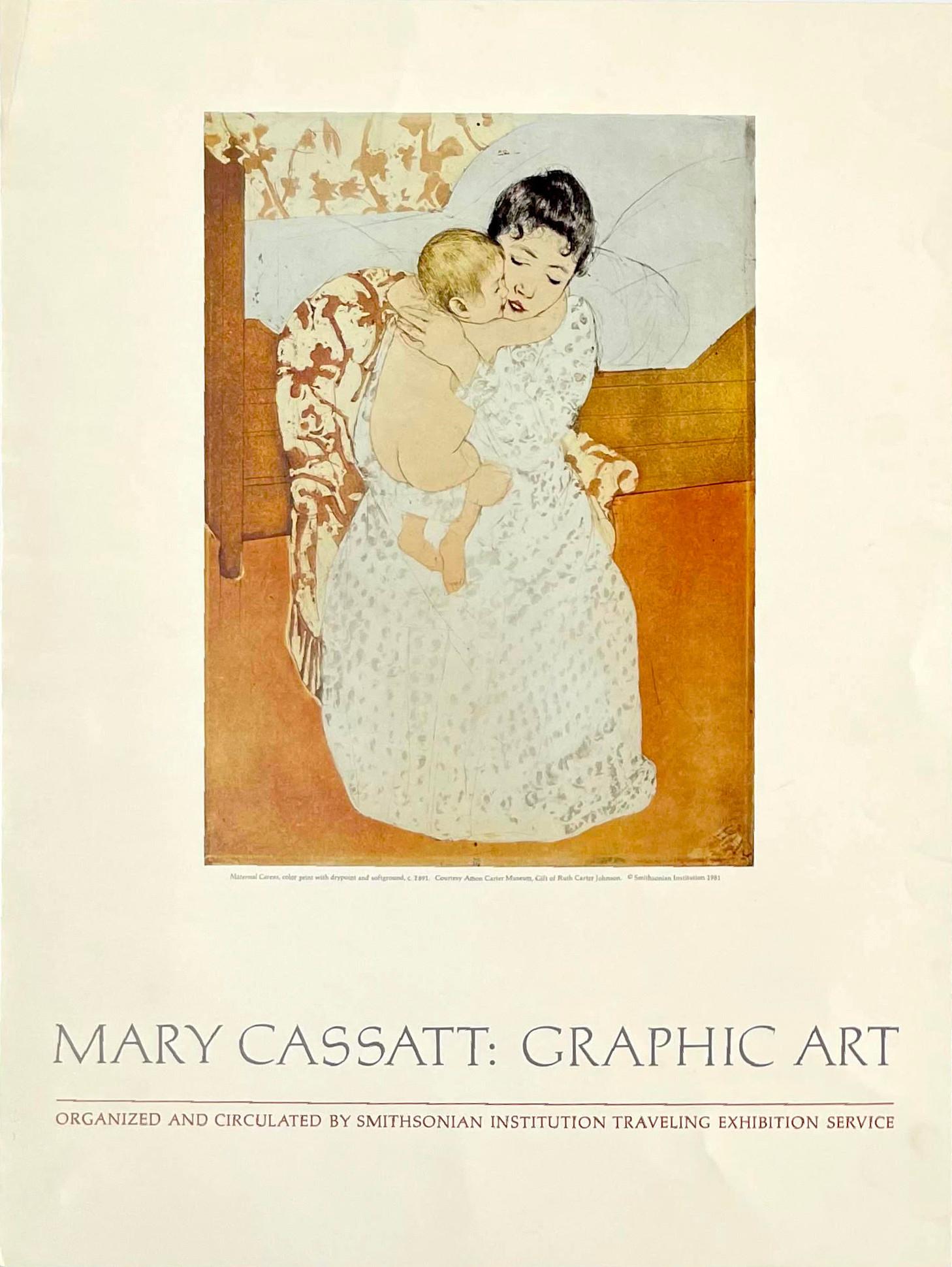 Mary Cassatt
Mary Cassatt : Graphic Art at Smithsonian Institution Traveling Exhibition poster, 1981
Affiche en lithographie offset
22 × 18 pouces
Non encadré et non signé
Cette affiche a été publiée dans le cadre de l'exposition Mary Cassatt :