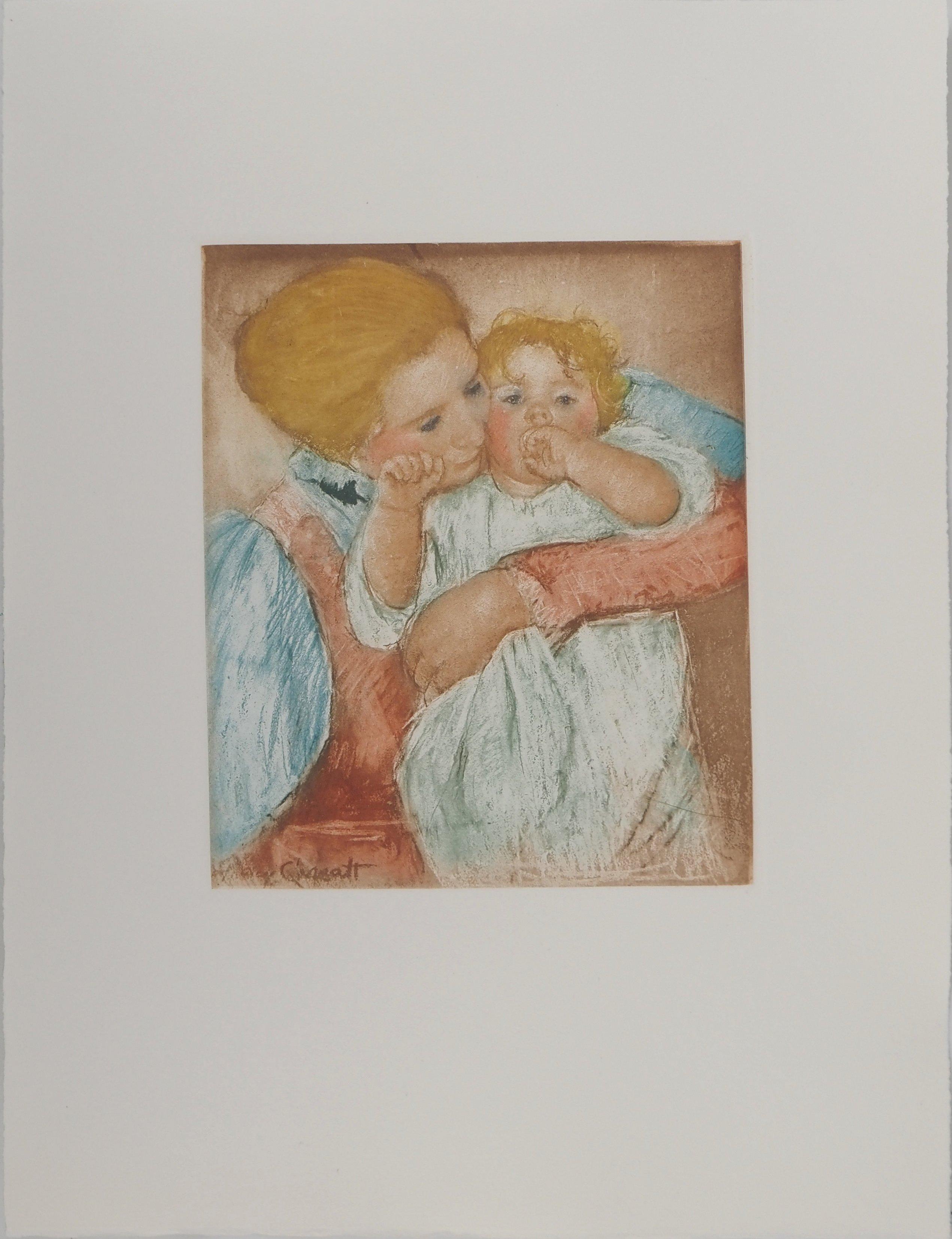 Maternity : Mother and Child - Etching - Print by Mary Cassatt