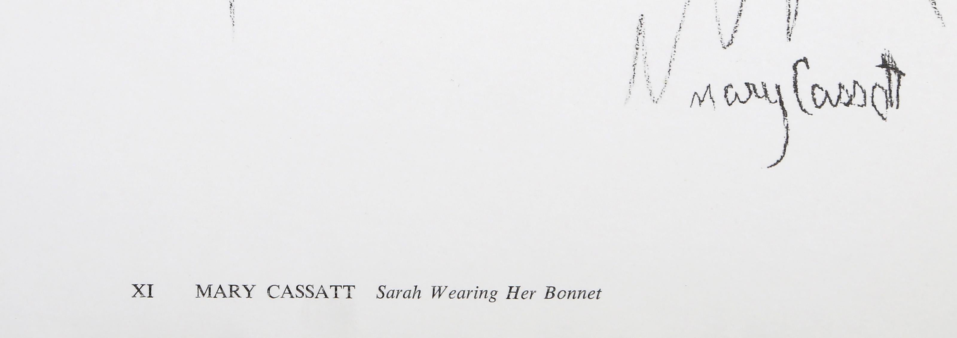 Sarah che indossa il suo cappellino, collotipo impressionista dopo Mary Cassatt (after) Mary Cassatt in vendita 2