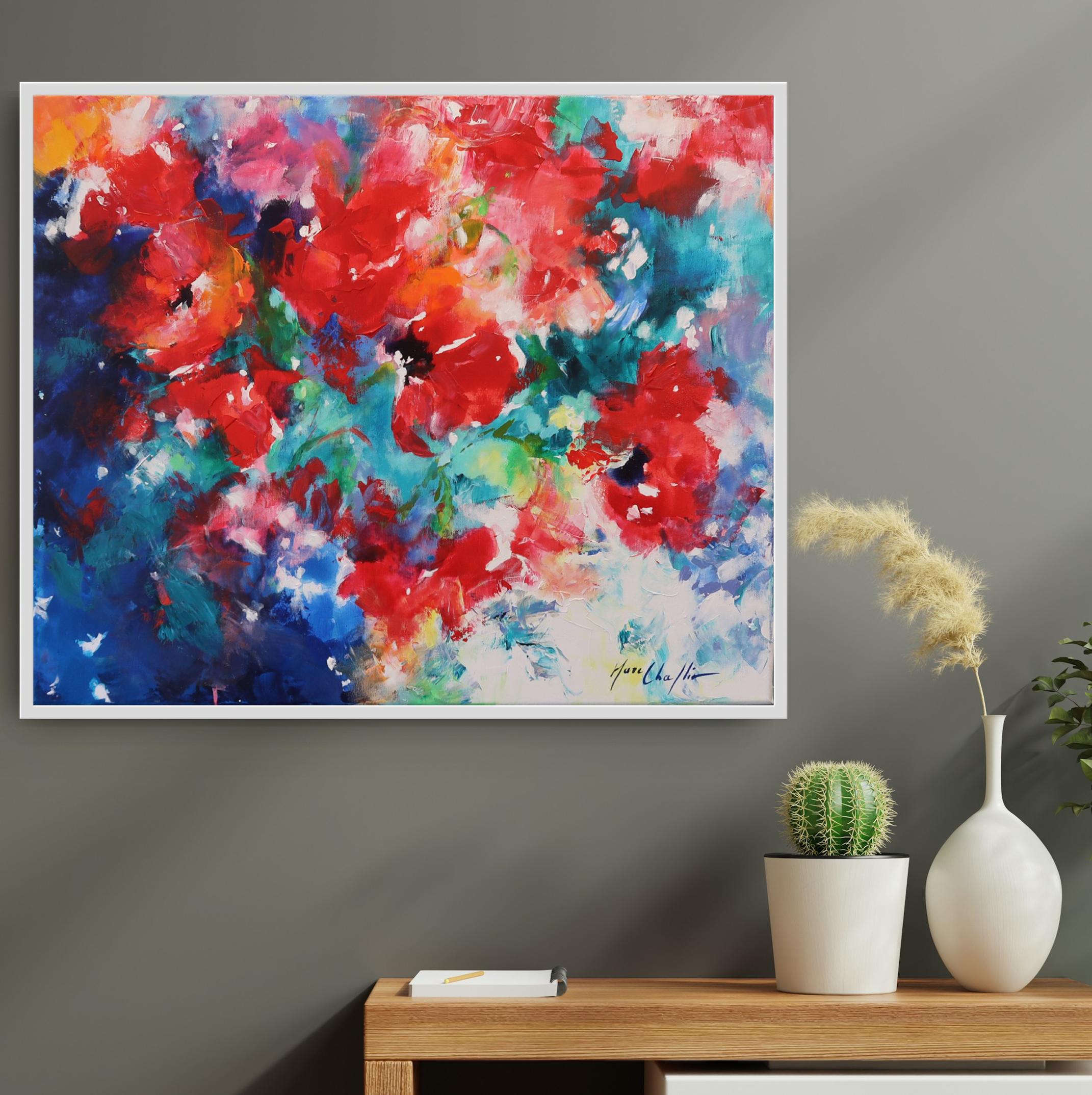 After the Rain, Floral painting, Botanical, Impressionist Style Floral Art For Sale 3