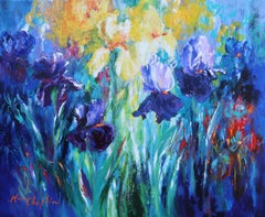 A Sigh in the Breeze-original abstract floral landscape painting- Contemporary 
