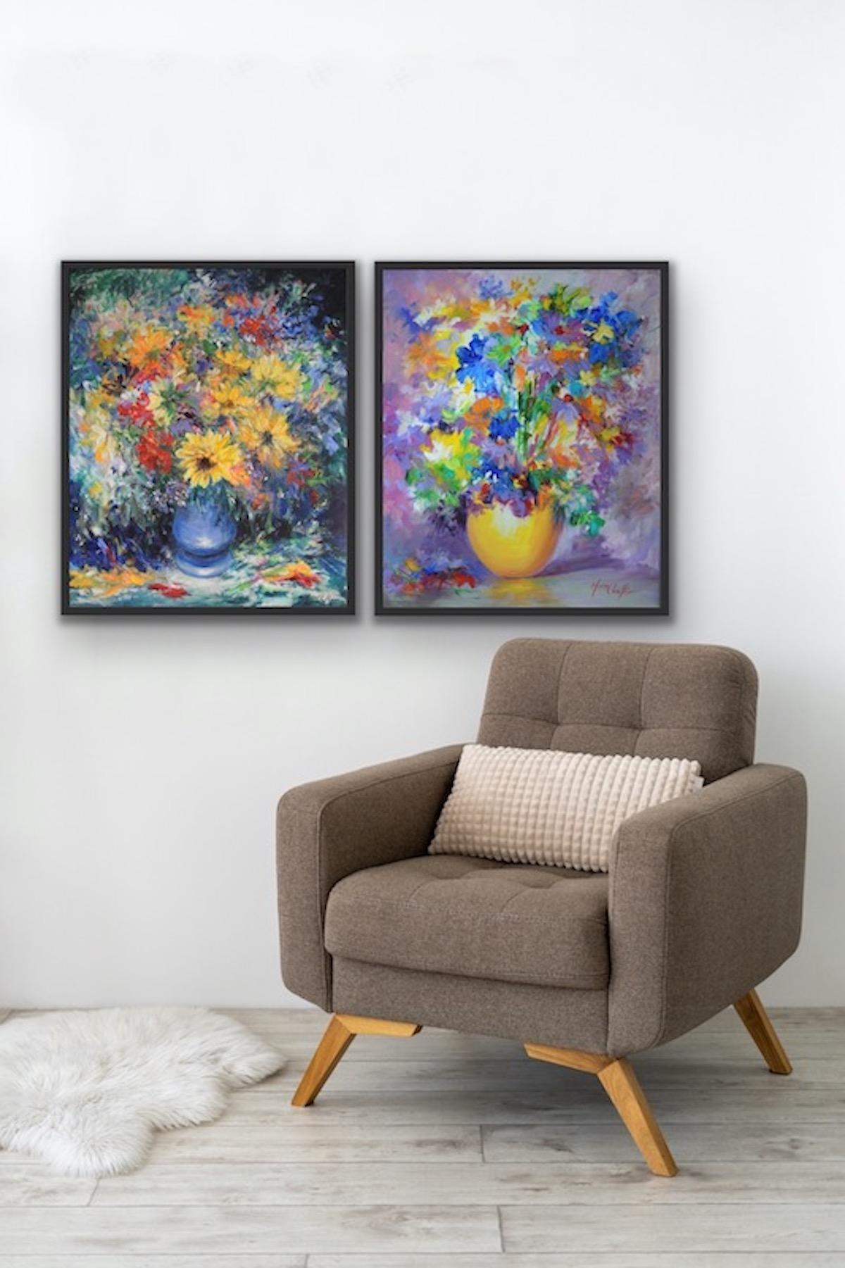 Autumn Glory and September Glory Diptych - Painting by Mary Chaplin