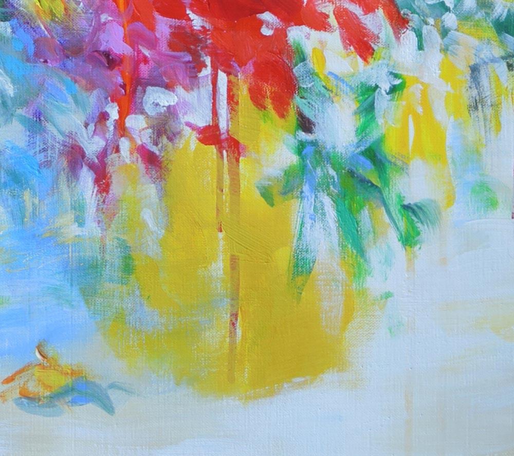 abstract paintings of flowers in a vase