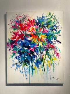 Bouquet with Crown Imperial Lily - abstract flora modern contemporary painting