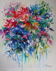 Bouquet with Crown Imperial Lily - abstract flora modern contemporary painting
