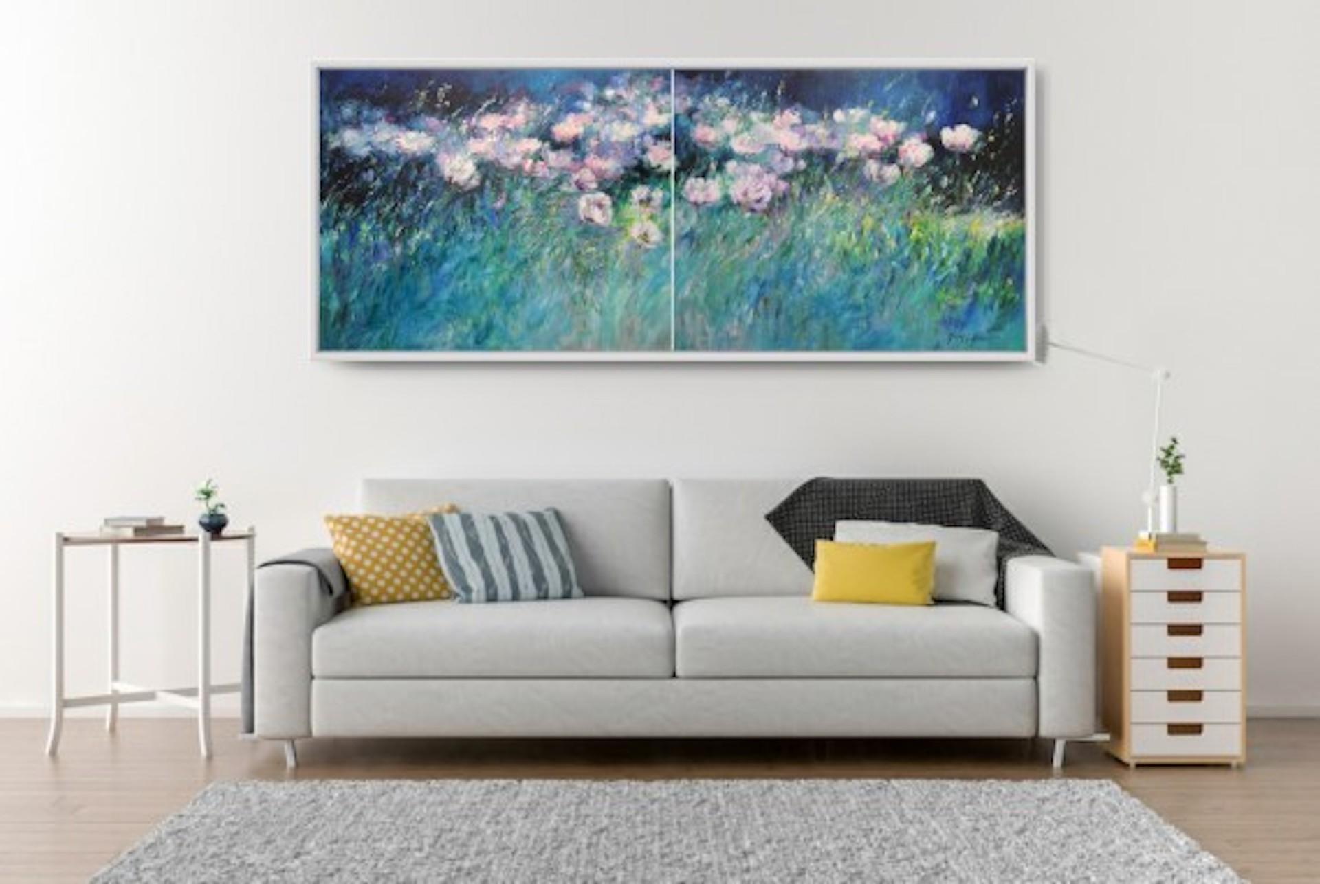 Evening Breeze, Mary Chaplin, Original Floral Landscape Painting, Affordable Art For Sale 1