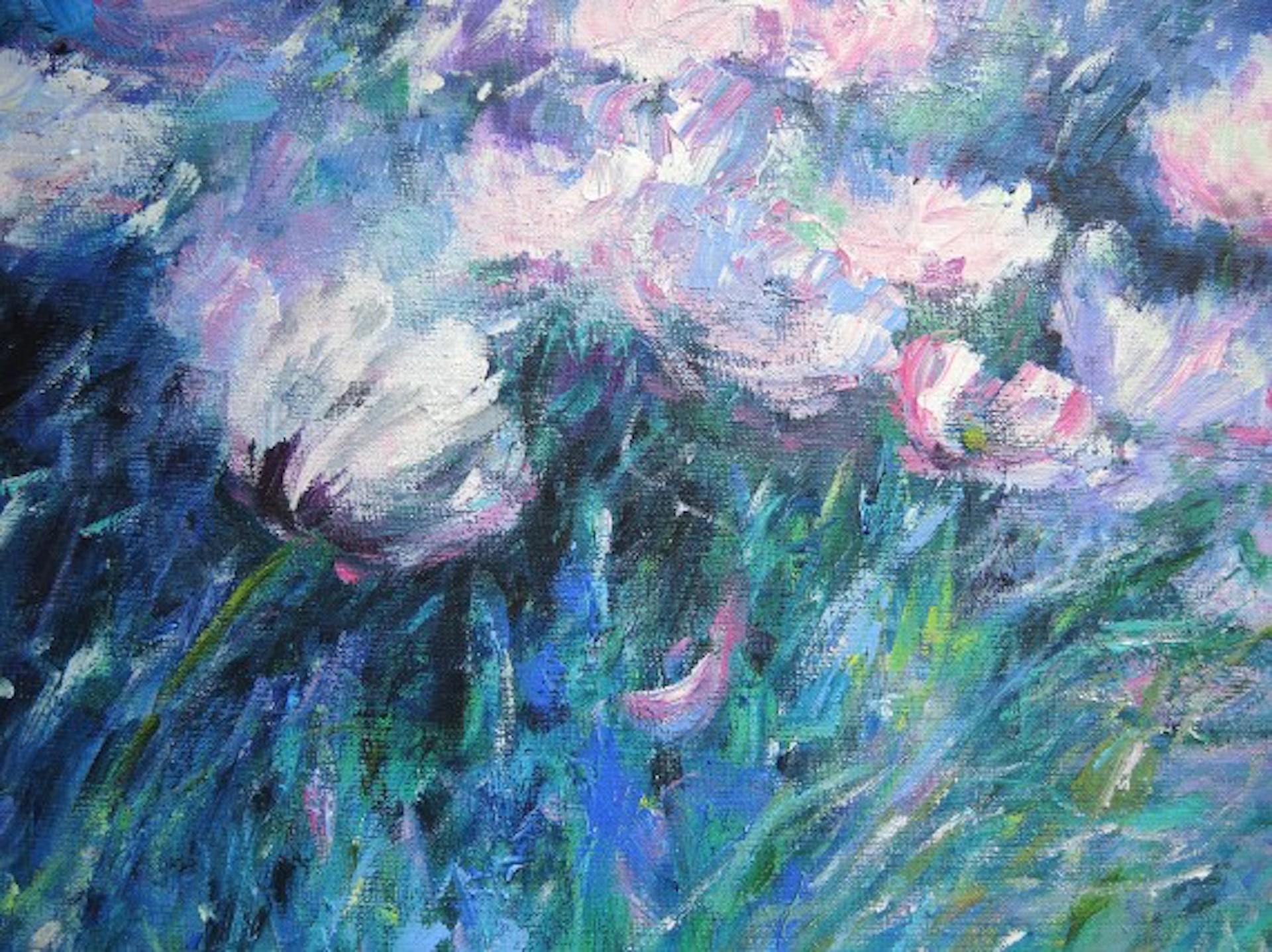 Evening Breeze, Mary Chaplin, Original Floral Landscape Painting, Affordable Art For Sale 4