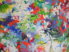 Flower Song, Large Diptych Original Colourful Floral landscape painting