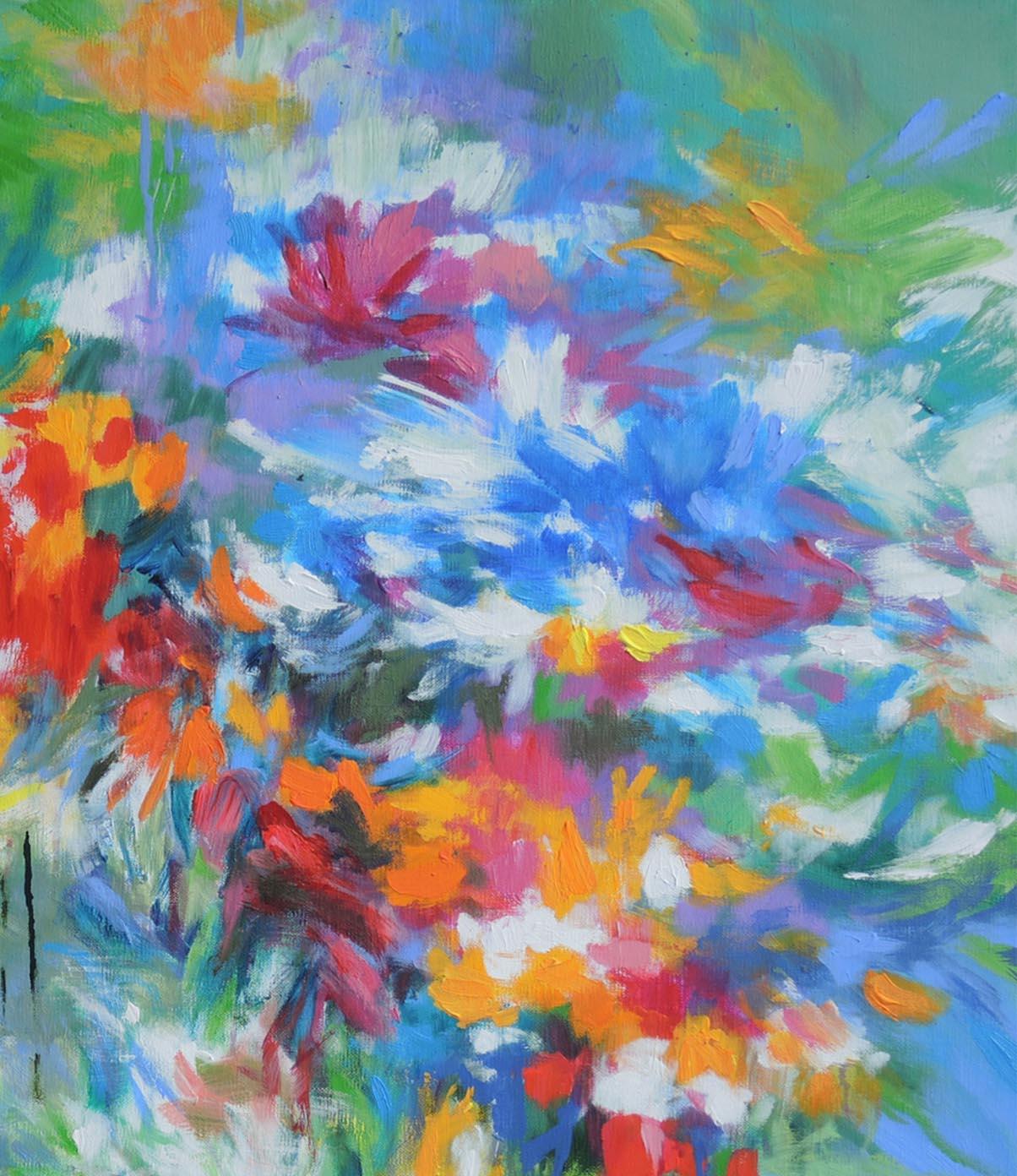 painting abstract flowers