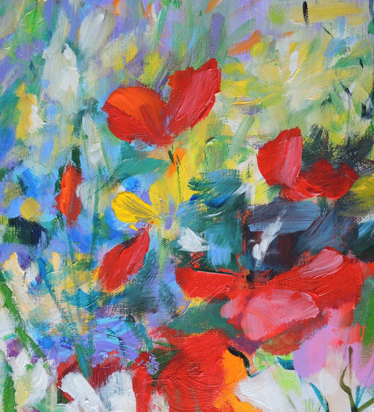 Flowers You Brought Me - Painting by Mary Chaplin