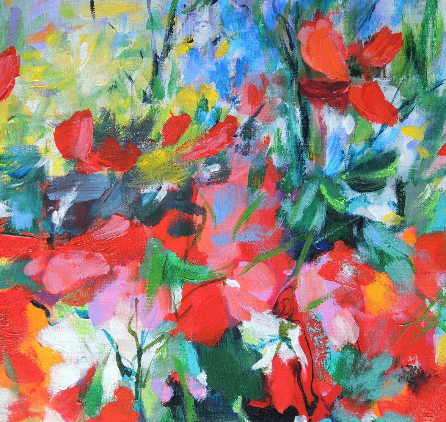 Flowers You Brought Me - Contemporary Painting by Mary Chaplin
