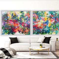 Françoise’s Garden BY MARY CHAPLIN, Bright Art, Large Paintings, Floral Art
