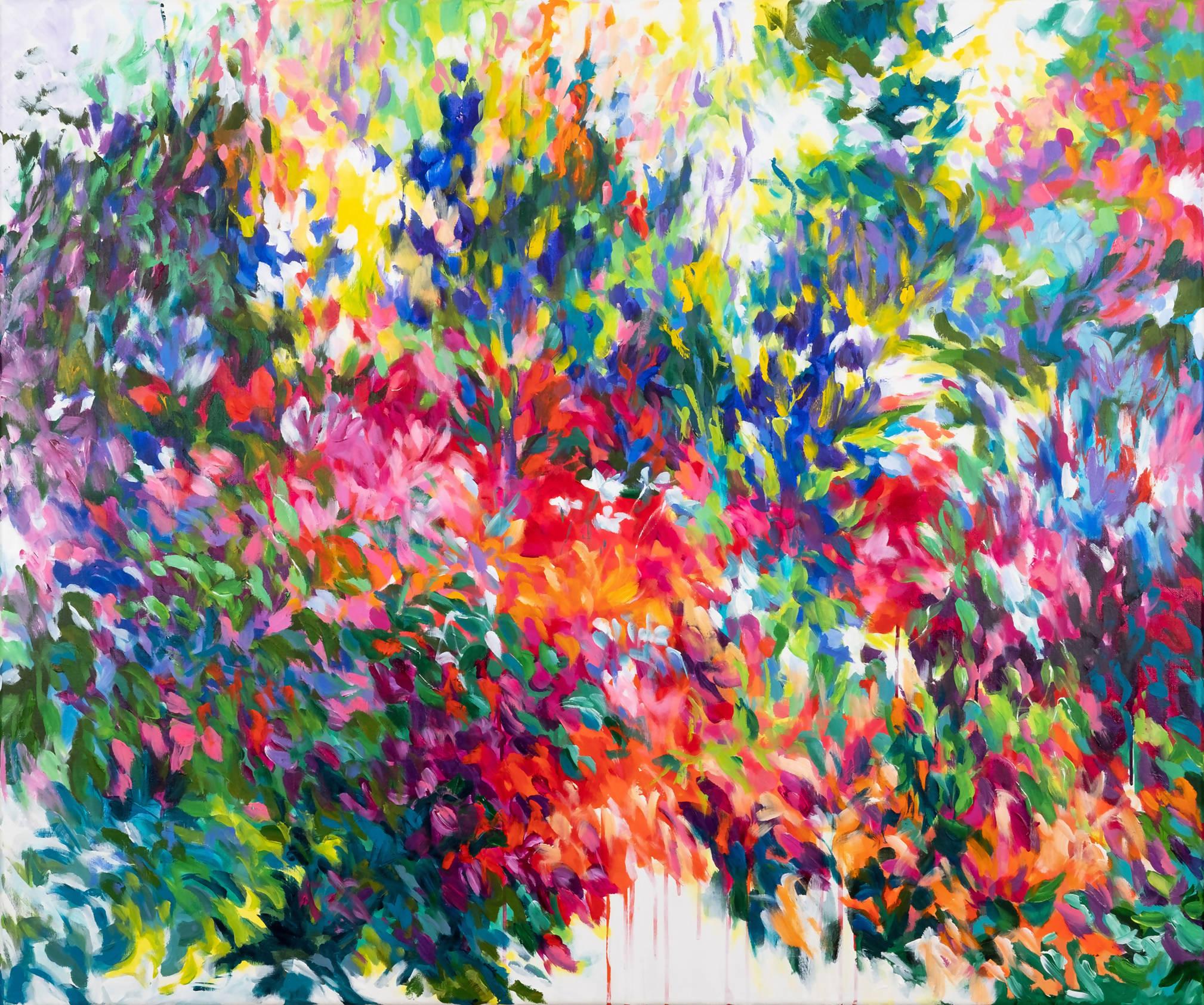 Mary Chaplin, Françoise's Garden, Original Art, Floral Paintings, Bright Art 1