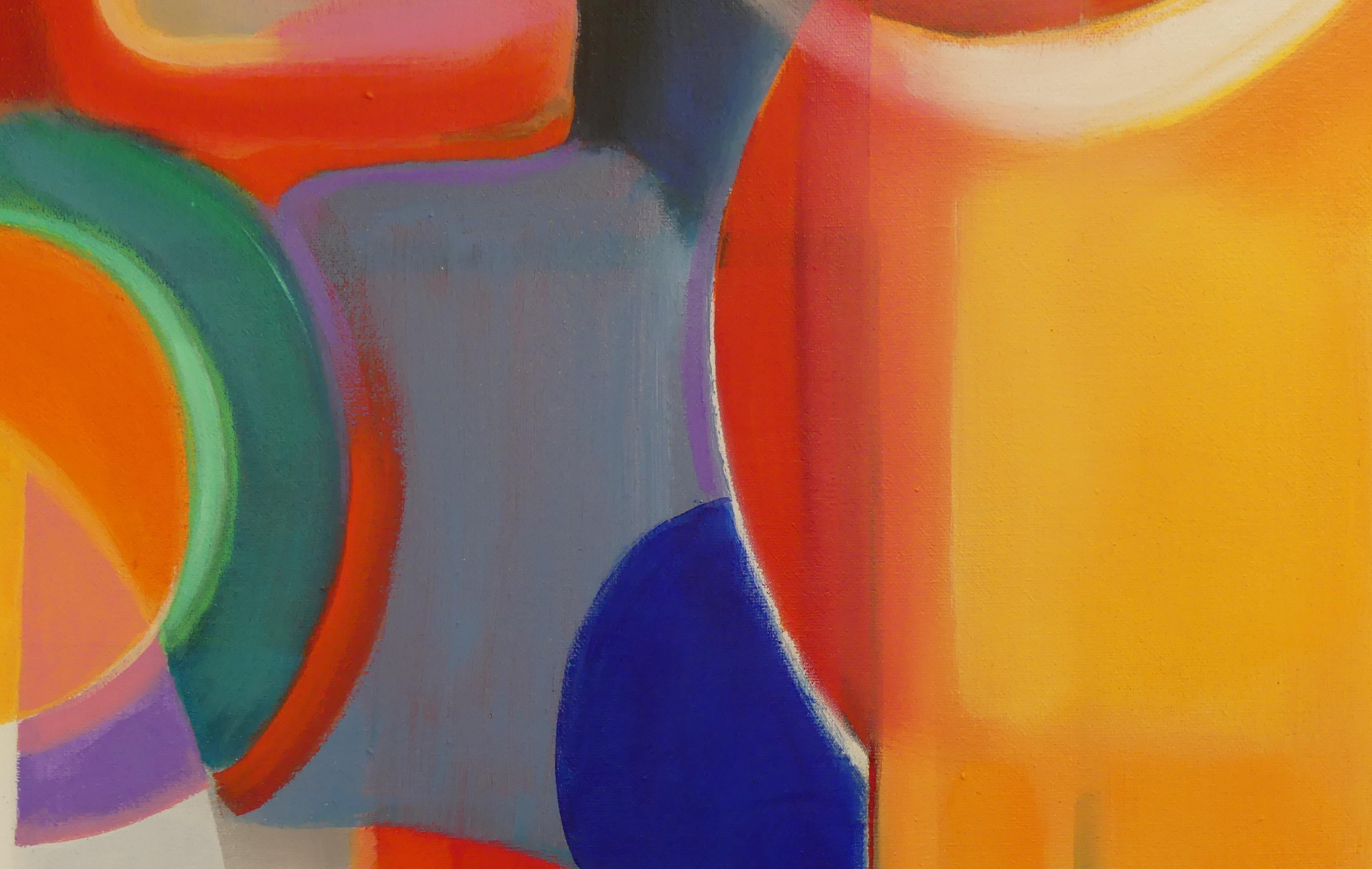 C'est tout autour - peinture abstraite géométrique originale - art contemporain - Painting de Mary Chaplin