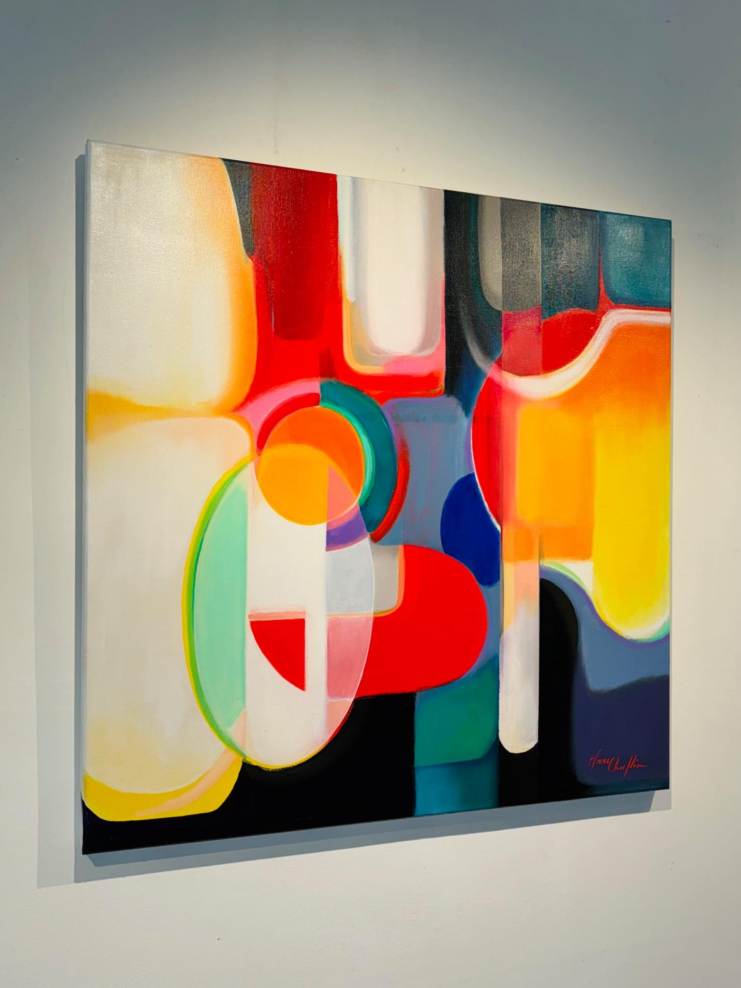 C'est tout autour - peinture abstraite géométrique originale - art contemporain en vente 2