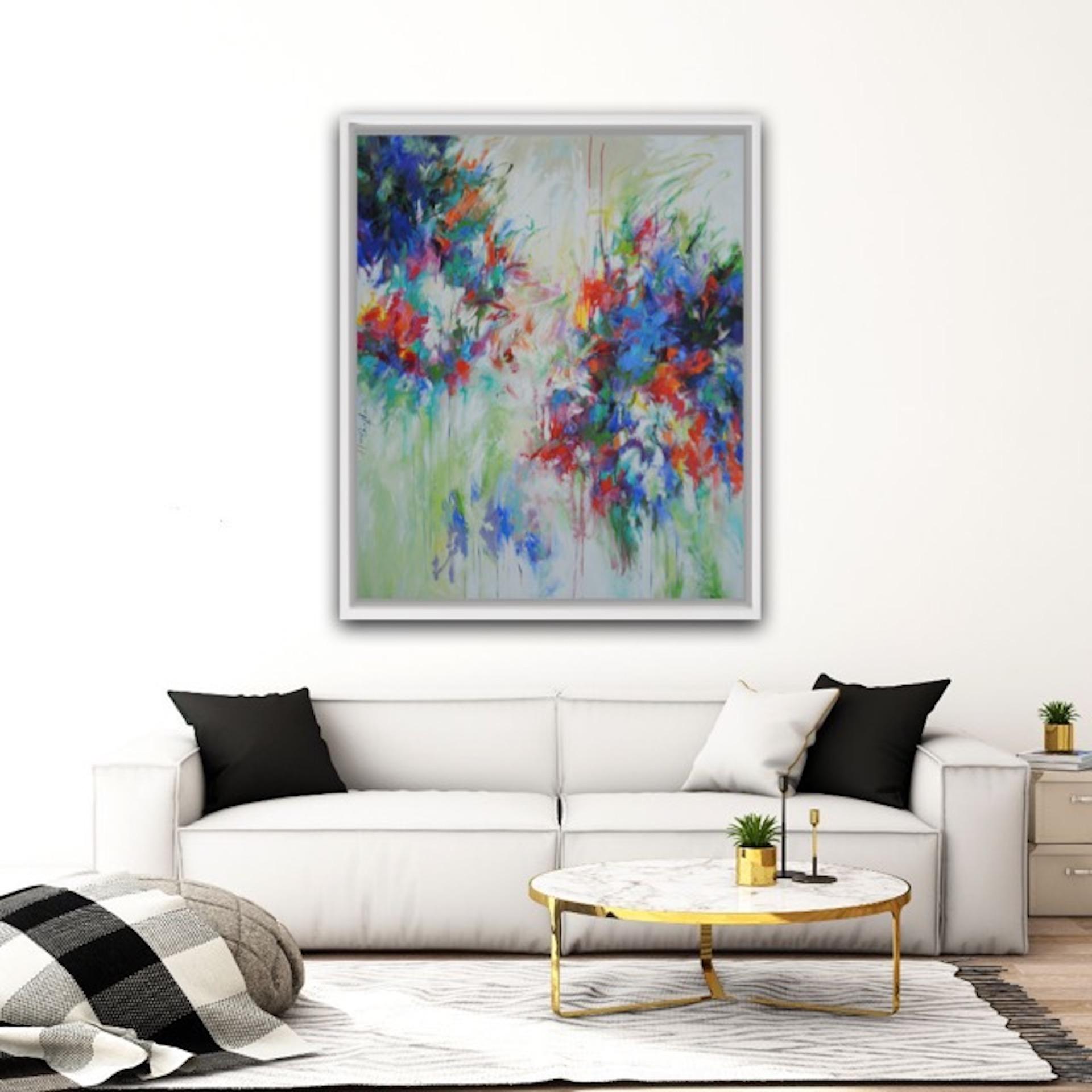 Pioveva a maggio, Mary Chaplin, Arte luminosa, Pittura impressionista astratta in vendita 5