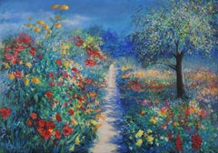 Magical Light in Monet's Garden, Mary Chaplin, Claude Monet Inspired Artwork