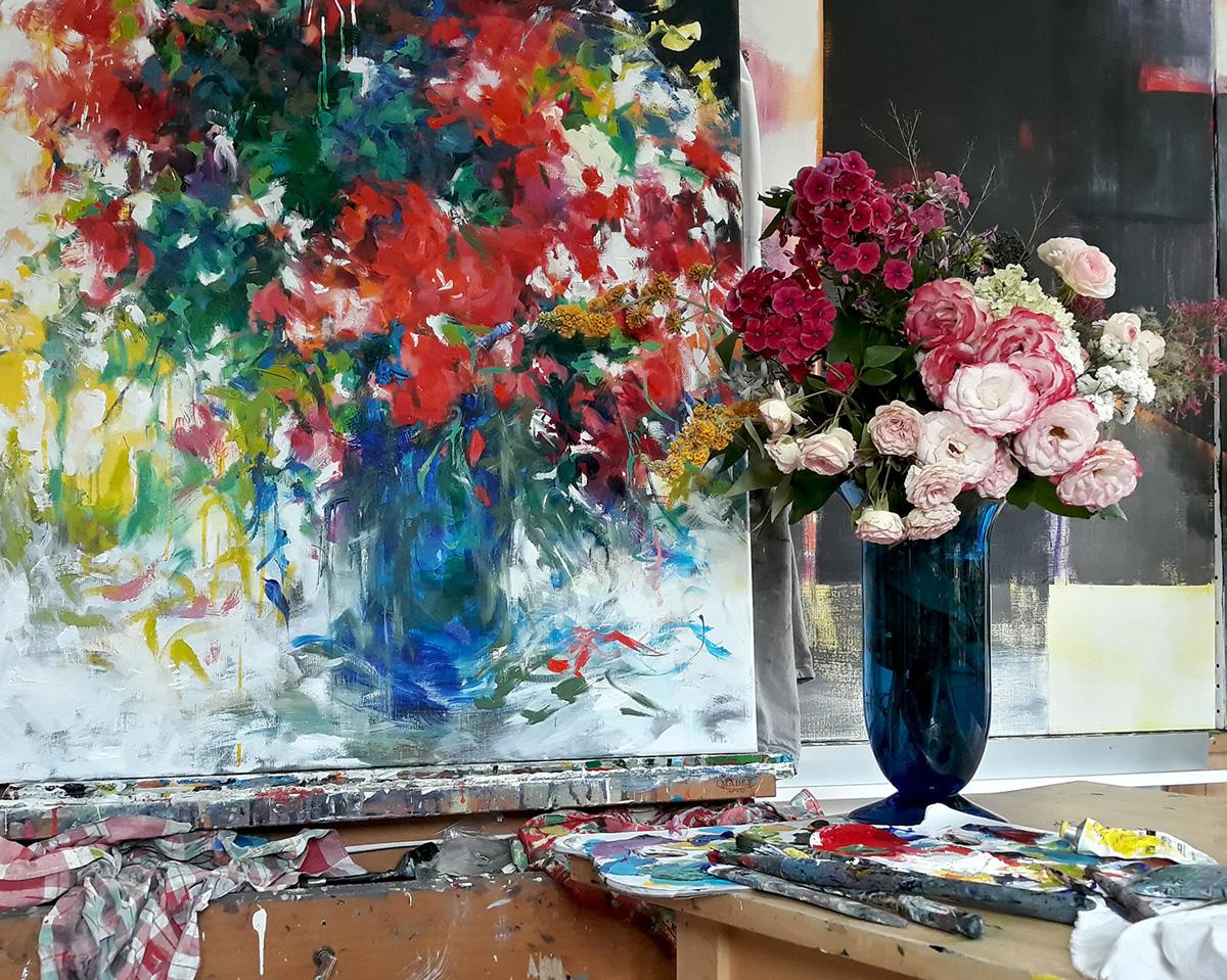 bright floral paintings