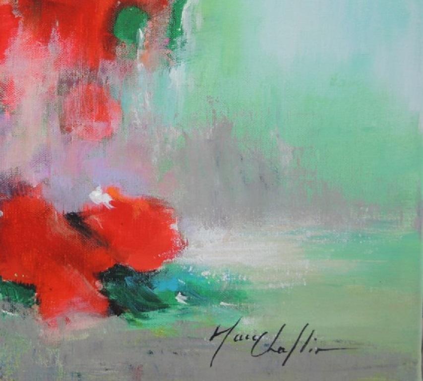 Mary Chaplin, Bouquet of Wild Poppies, Original Floral Painting, Still Life Art For Sale 1