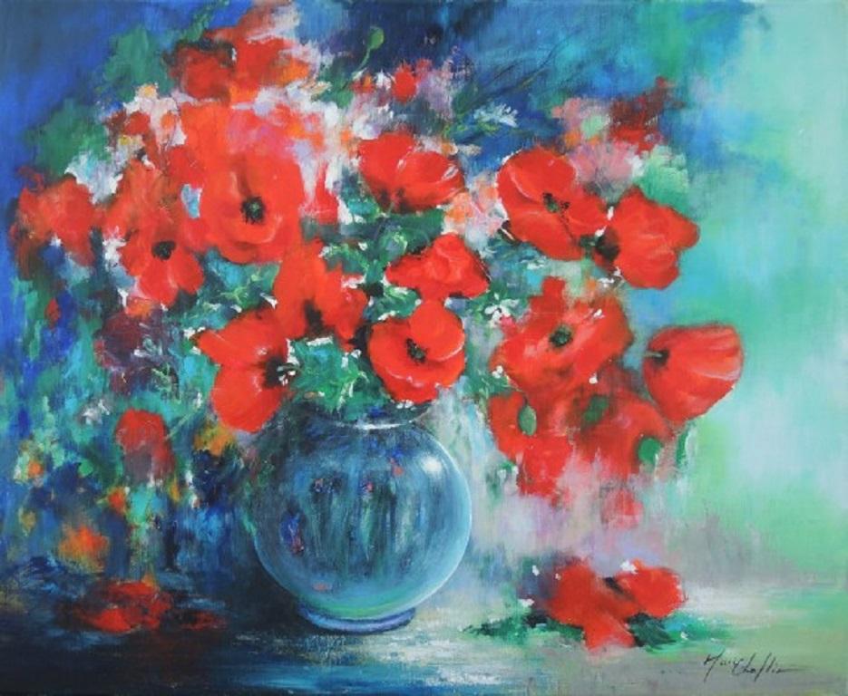 abstract paintings of poppies
