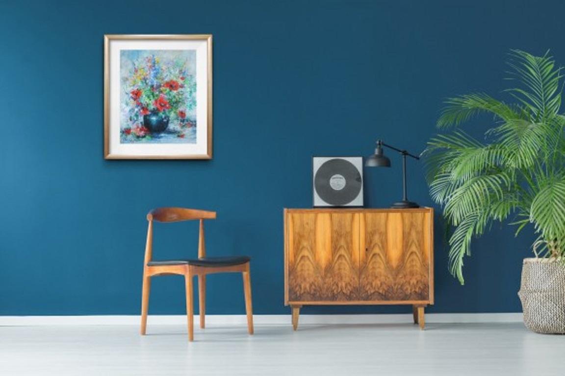 Mary Chaplin, Sensación de verano, Pintura floral original, Obra de arte asequible en venta 5