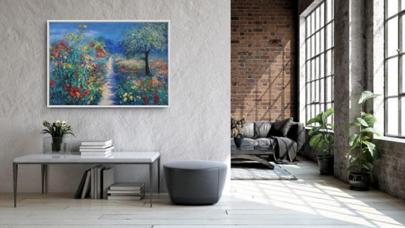 Mary Chaplin, Luz mágica en el jardín de Monet en Givern, Pintura floral en venta 7