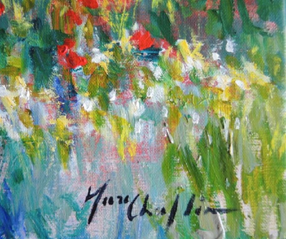 Mary Chaplin, On a Summer Afternoon, Original Impressionist Painting, Floral Art For Sale 2
