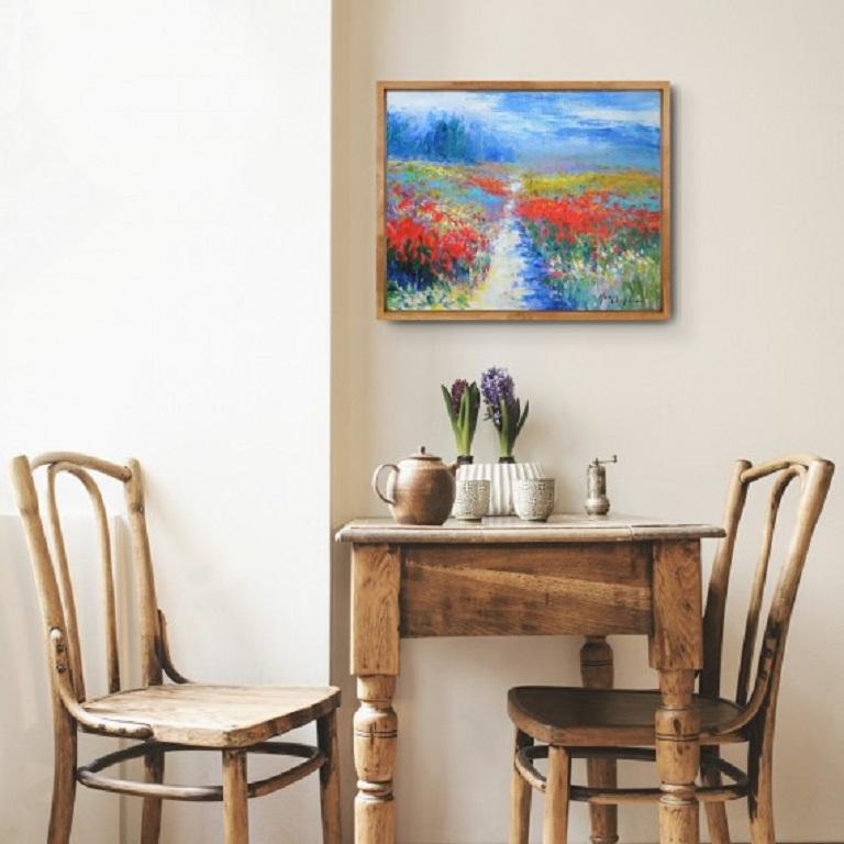 Mary Chaplin, Pomeriggio d'estate, Pittura impressionista originale, Arte floreale in vendita 1