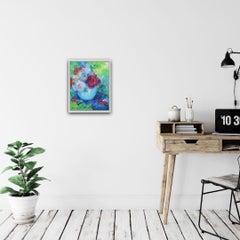Mary Chaplin, Roses in an Opaline Vase, Original Still Life Painting