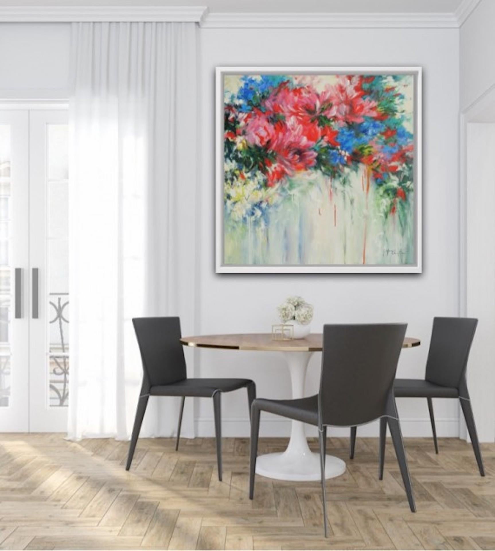 Mary Chaplin, El aria del verano, Pintura floral original, Arte asequible en venta 7