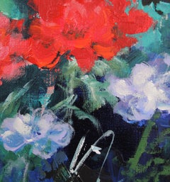 Mary Chaplin, The Geranium Season at Claude Monet’s House, Floral Art